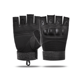 JupiterGear Tactical Fingerless Airsoft Gloves for Outdoor Sports (Color: BLACK, size: XL)