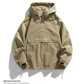 Half Zipper Pullover Men's Spring And Autumn New Hooded Fir Sweater (Option: Green-M)