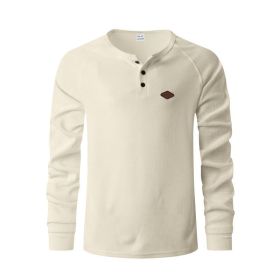 Waffle Buckle Quick-drying Raglan Henry Long Sleeve (Option: Apricot-XL)